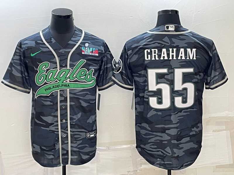 Men's Philadelphia Eagles #55 Brandon Graham Gray Camo With Super Bowl LVII Patch Cool Base Stitched Baseball Jersey,We sell and wholesale Men's Philadelphia Eagles #55 Brandon Graham Gray Camo With Super Bowl LVII Patch Cool Base Stitched Baseball Jersey on line form chian!